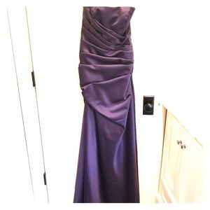 David's Bridal strapless bridesmaid dress